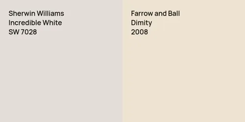 SW 7028 Incredible White vs 2008 Dimity