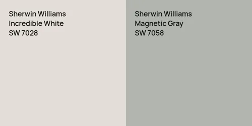 SW 7028 Incredible White vs SW 7058 Magnetic Gray