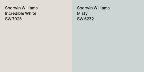 SW 7028 Incredible White vs SW 6232 Misty