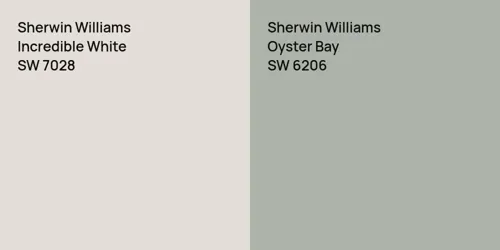 SW 7028 Incredible White vs SW 6206 Oyster Bay