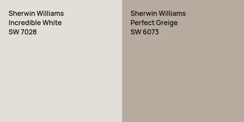 SW 7028 Incredible White vs SW 6073 Perfect Greige