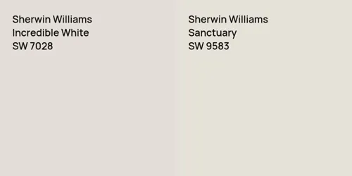 SW 7028 Incredible White vs SW 9583 Sanctuary