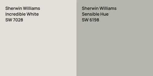 SW 7028 Incredible White vs SW 6198 Sensible Hue