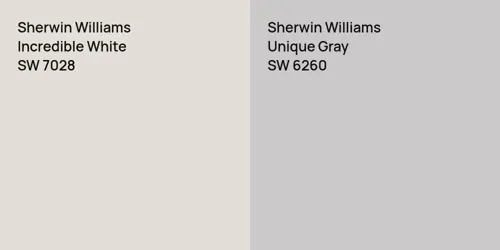 SW 7028 Incredible White vs SW 6260 Unique Gray