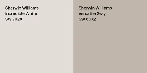 SW 7028 Incredible White vs SW 6072 Versatile Gray