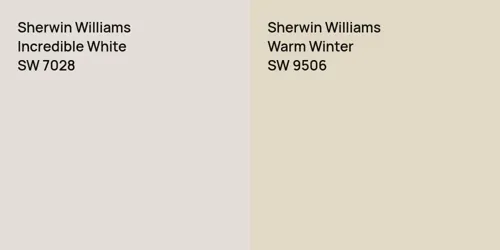 SW 7028 Incredible White vs SW 9506 Warm Winter