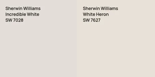 SW 7028 Incredible White vs SW 7627 White Heron