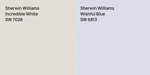 SW 7028 Incredible White vs SW 6813 Wishful Blue