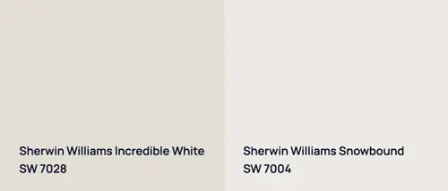 SW 7028 Incredible White vs SW 7004 Snowbound