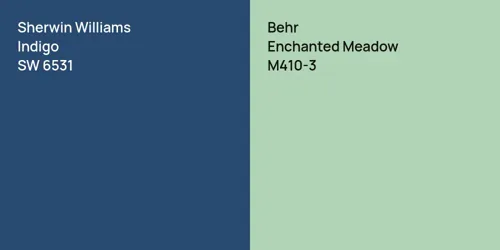 SW 6531 Indigo vs M410-3 Enchanted Meadow