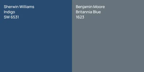 SW 6531 Indigo vs 1623 Britannia Blue