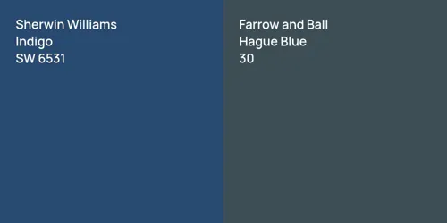 SW 6531 Indigo vs 30 Hague Blue