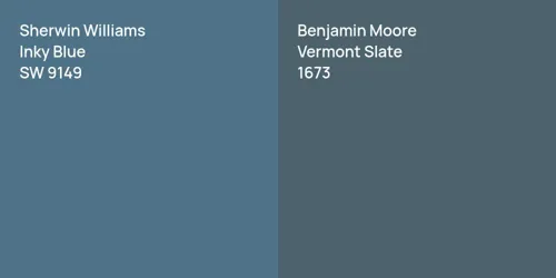 SW 9149 Inky Blue vs 1673 Vermont Slate