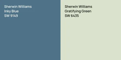 SW 9149 Inky Blue vs SW 6435 Gratifying Green