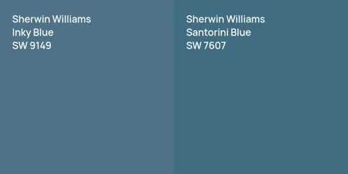 SW 9149 Inky Blue vs SW 7607 Santorini Blue