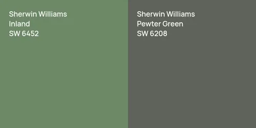 SW 6452 Inland vs SW 6208 Pewter Green