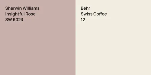 SW 6023 Insightful Rose vs 12 Swiss Coffee