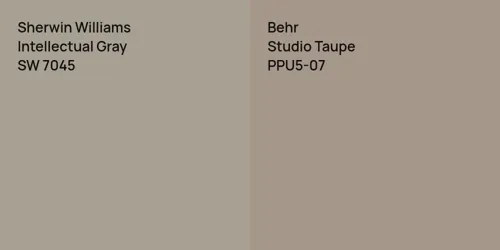 SW 7045 Intellectual Gray vs PPU5-07 Studio Taupe