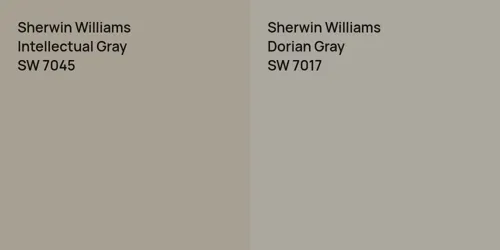 SW 7045 Intellectual Gray vs SW 7017 Dorian Gray