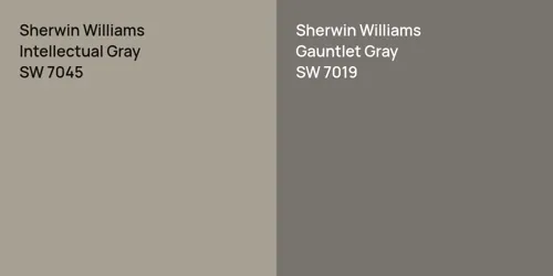 SW 7045 Intellectual Gray vs SW 7019 Gauntlet Gray