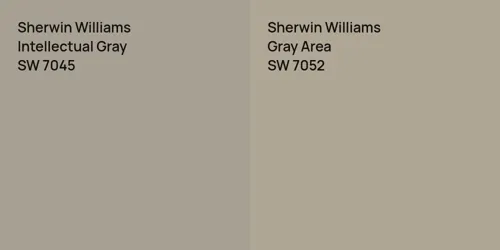 SW 7045 Intellectual Gray vs SW 7052 Gray Area