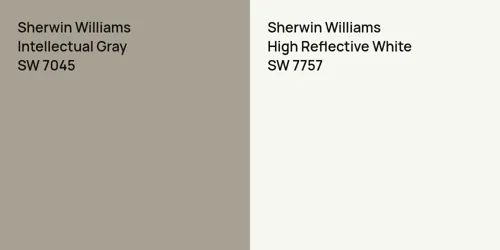 SW 7045 Intellectual Gray vs SW 7757 High Reflective White