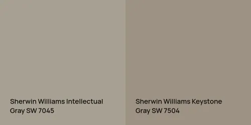 SW 7045 Intellectual Gray vs SW 7504 Keystone Gray