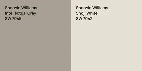 SW 7045 Intellectual Gray vs SW 7042 Shoji White