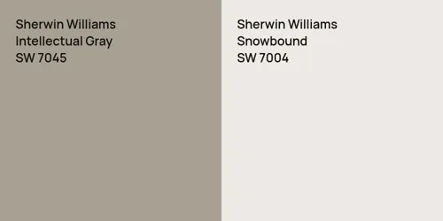 SW 7045 Intellectual Gray vs SW 7004 Snowbound