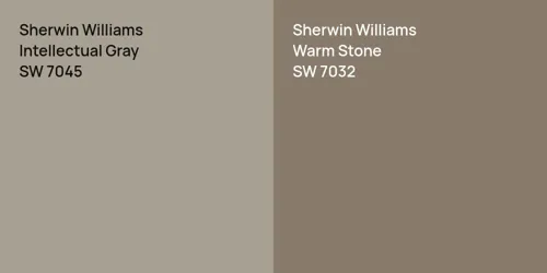 SW 7045 Intellectual Gray vs SW 7032 Warm Stone