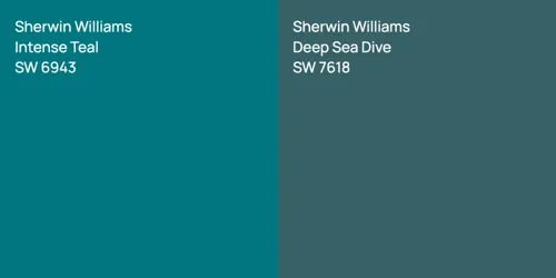 SW 6943 Intense Teal vs SW 7618 Deep Sea Dive