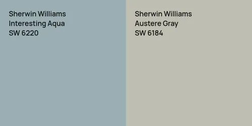 SW 6220 Interesting Aqua vs SW 6184 Austere Gray