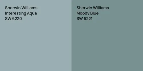 SW 6220 Interesting Aqua vs SW 6221 Moody Blue