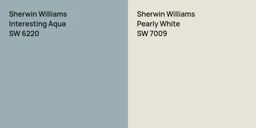 SW 6220 Interesting Aqua vs SW 7009 Pearly White