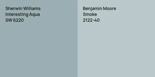 SW 6220 Interesting Aqua vs 2122-40 Smoke