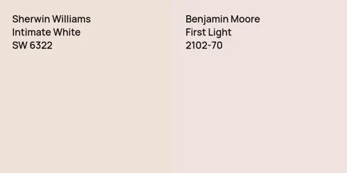 SW 6322 Intimate White vs 2102-70 First Light