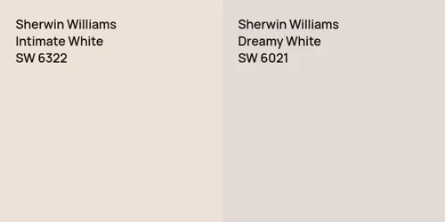 SW 6322 Intimate White vs SW 6021 Dreamy White