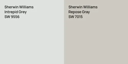 SW 9556 Intrepid Grey vs SW 7015 Repose Gray