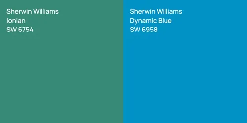 SW 6754 Ionian vs SW 6958 Dynamic Blue