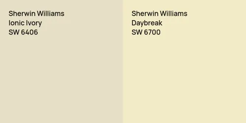 SW 6406 Ionic Ivory vs SW 6700 Daybreak