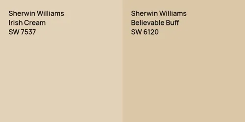 SW 7537 Irish Cream vs SW 6120 Believable Buff