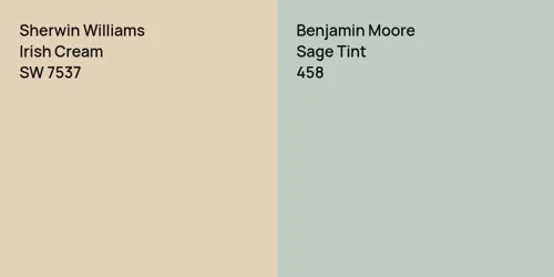 SW 7537 Irish Cream vs 458 Sage Tint