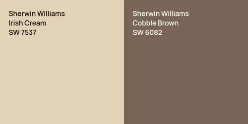 SW 7537 Irish Cream vs SW 6082 Cobble Brown