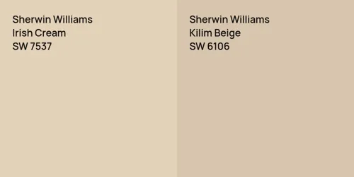 SW 7537 Irish Cream vs SW 6106 Kilim Beige