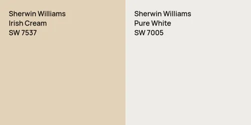 SW 7537 Irish Cream vs SW 7005 Pure White