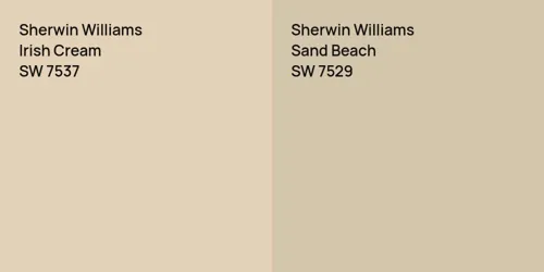 SW 7537 Irish Cream vs SW 7529 Sand Beach