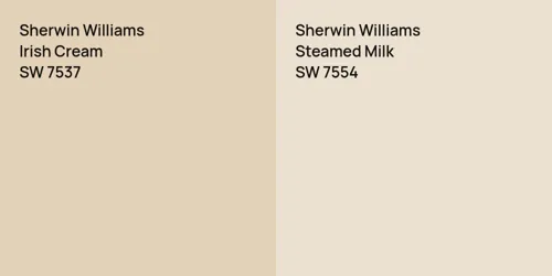 SW 7537 Irish Cream vs SW 7554 Steamed Milk