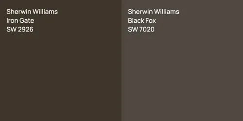 SW 2926 Iron Gate vs SW 7020 Black Fox