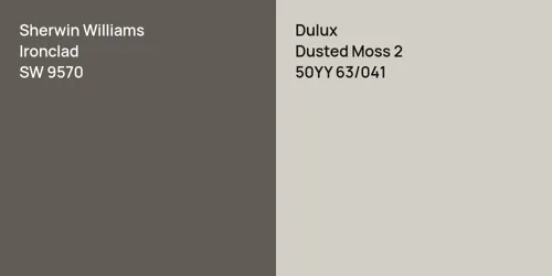 SW 9570 Ironclad vs 50YY 63/041 Dusted Moss 2