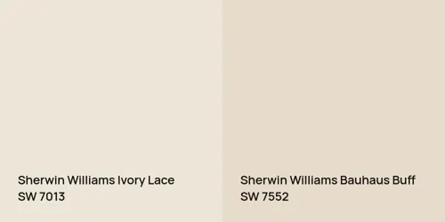 SW 7013 Ivory Lace vs SW 7552 Bauhaus Buff